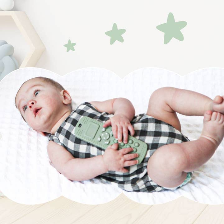 Arctic Blue Sensory Popper Teether Phone for wholesale on Faire14