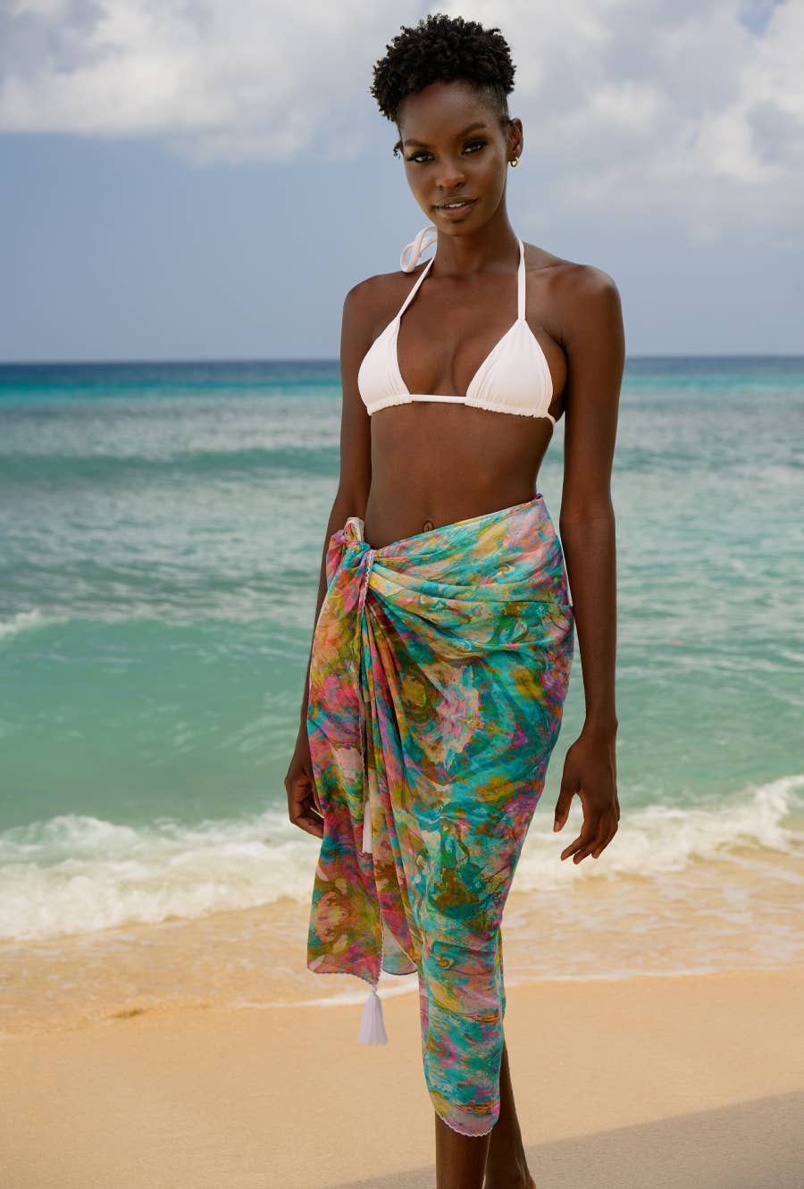 Sophia Alexia – wholesale Swim cover-up – Women’s – Liquid Rainbow Cotton Sarong