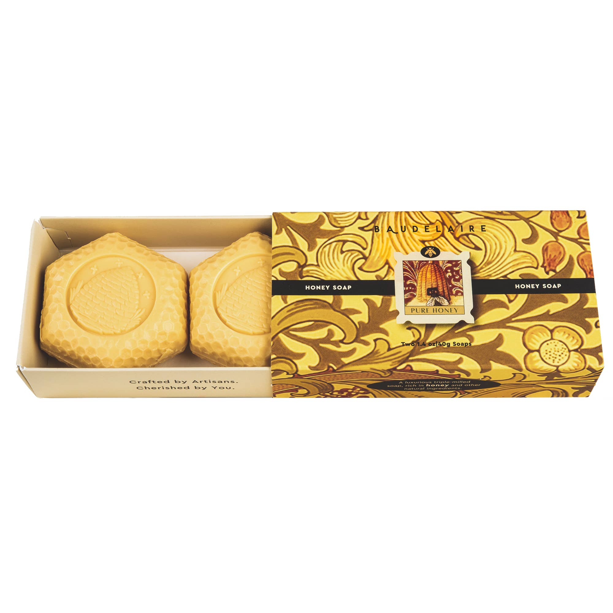 Baudelaire - Wholesale Bar Soap - Pure Honey Honey Soap 1.4oz - Matchbox Duo3