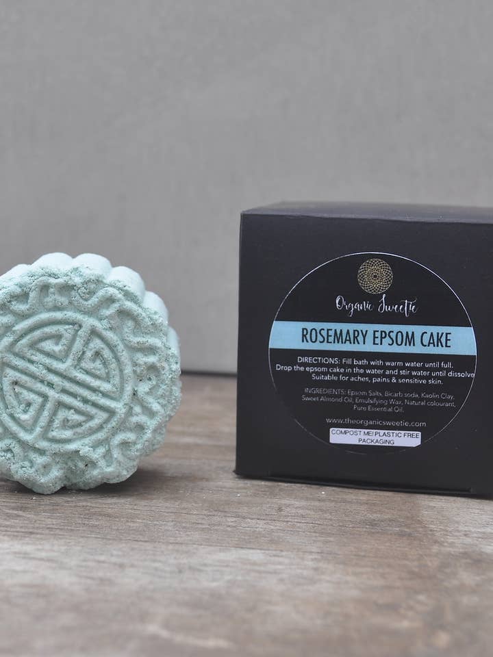 Epsom Bath Cake - Rosemary for wholesale by The Organic Sweetie