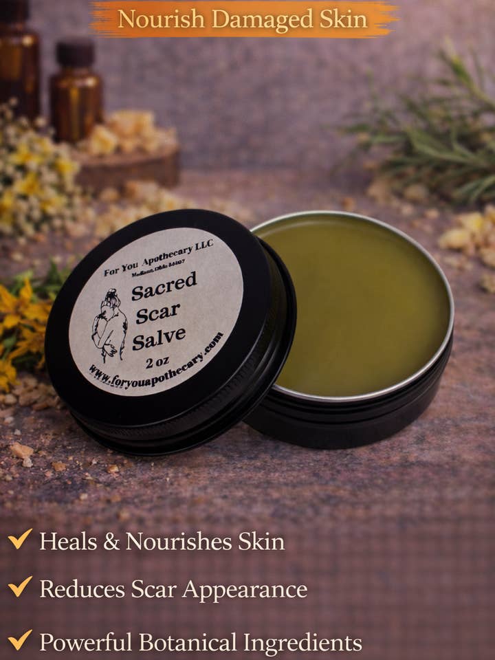 Baume Sacré pour Cicatrices pour la vente par For You Apothecary LLC