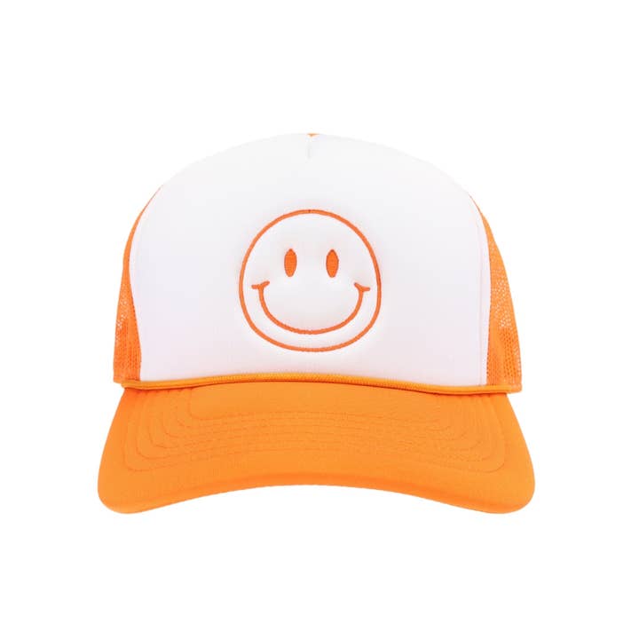 C.C Beanie - Wholesale Trucker Hat - Women's - Smiley Face C.C Embroidered Foam Trucker Hat TCM0001
