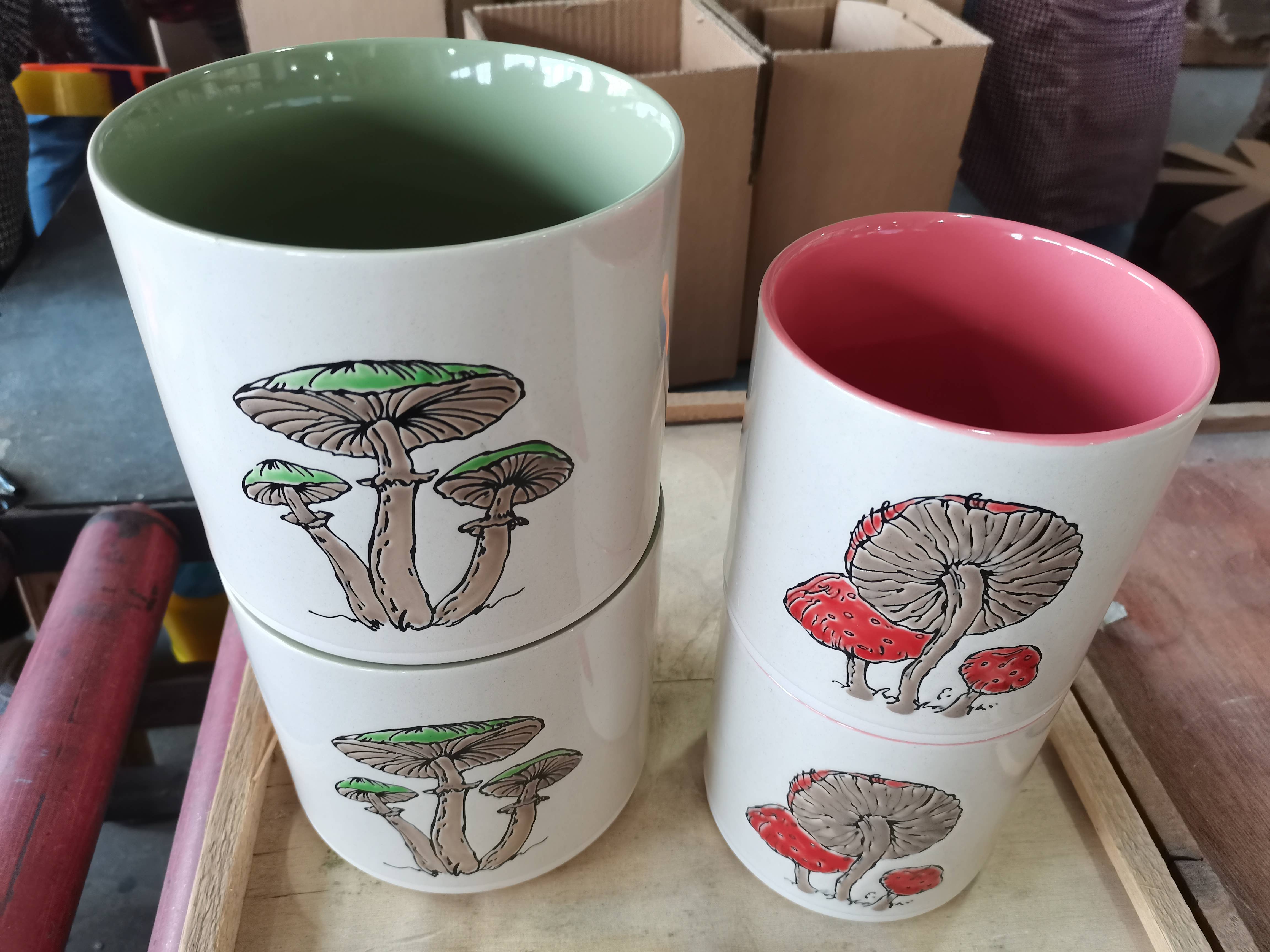 Blue Sky Clayworks - Wholesale Plant Pot - EARTHY FOREST MUSHROOM 5" PLANTER,5"/6.5" NESTED WITH 790951