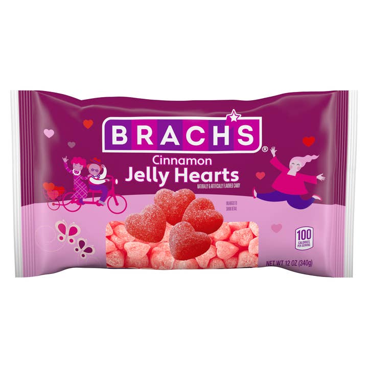 Cœurs en gelée à la cannelle de la Saint-Valentin de Brach, 340g, 12 unités pour la vente par Grandpa Joe's Candy Shop