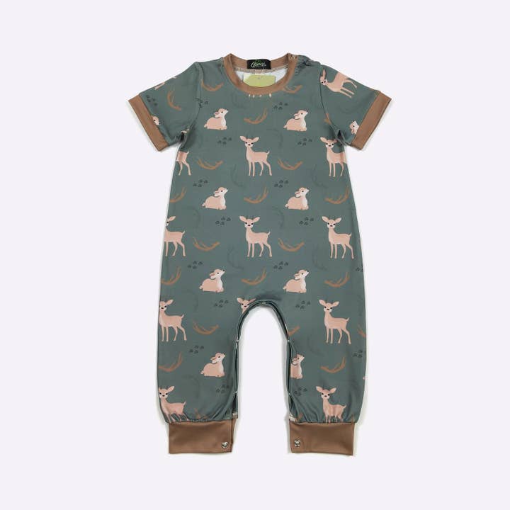 A Doe, A Deer Boy Romper for wholesale by Clover Cottage