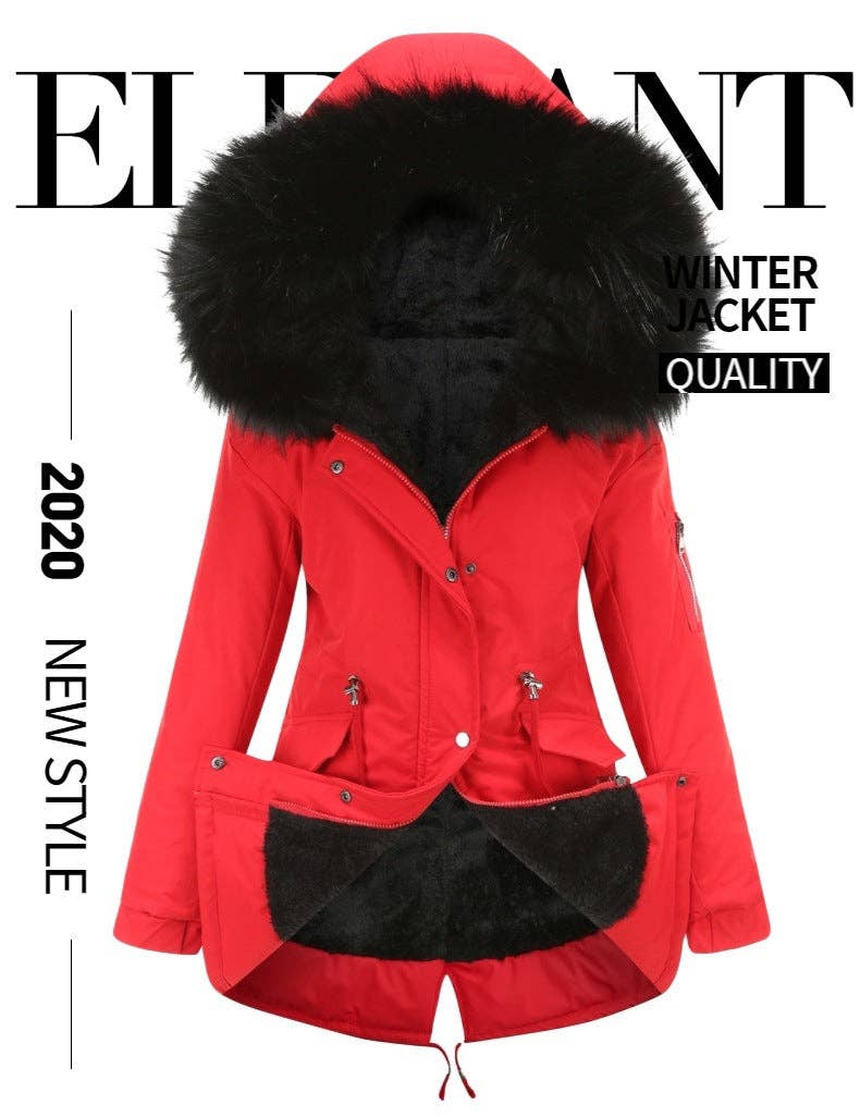 Marayn - Wholesale Coat - Women's - Warm Hooded MidLength Padded Parka Coat  Winter 202558