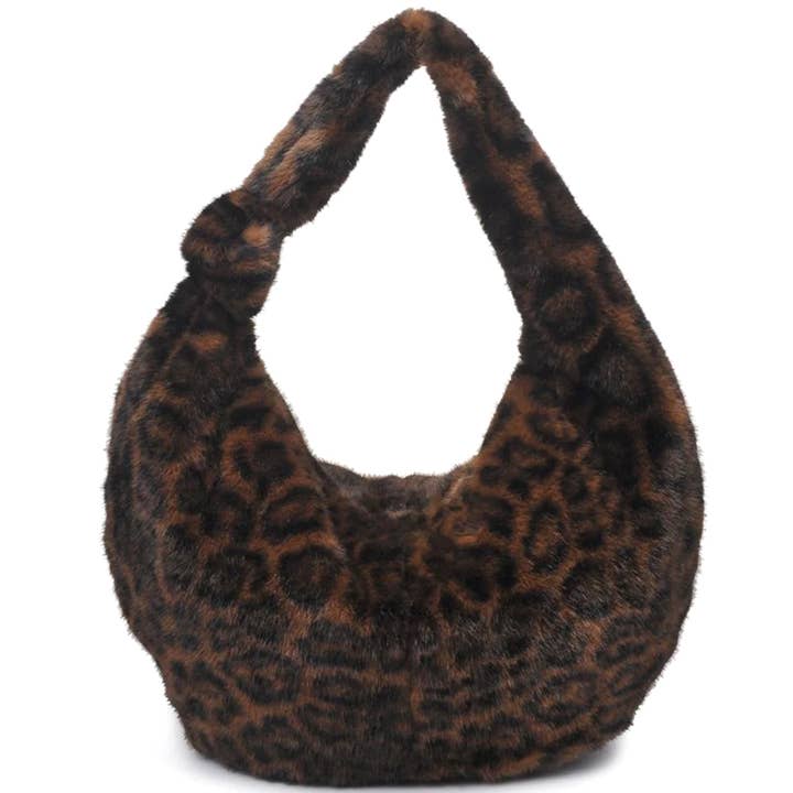 sac à bandoulière en fausse fourrure imprimé léopard 61954-UE pour la vente par Oblige by G