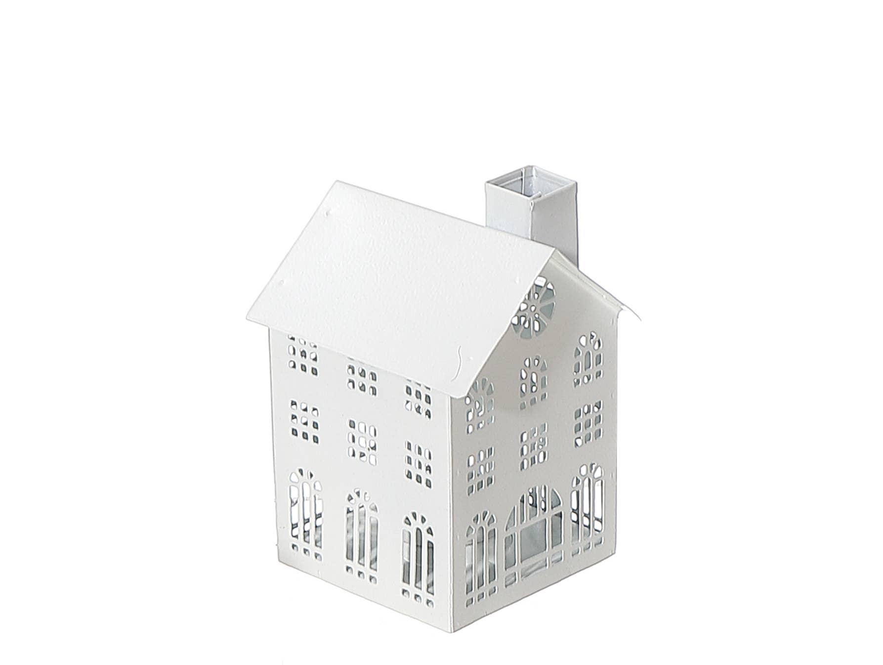 IH Casa Decor - Vente Bougeoirs - PORTE-BOUGIE MAISON EN MÉTAL BLANC (PETIT)0