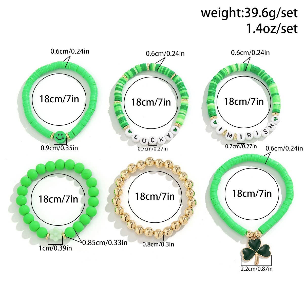 ACCITY - Wholesale Beaded Bracelet - MULTI-LEAF CLOVER LETTER SIMPLE BEADED BRACELET_CWAJE14758