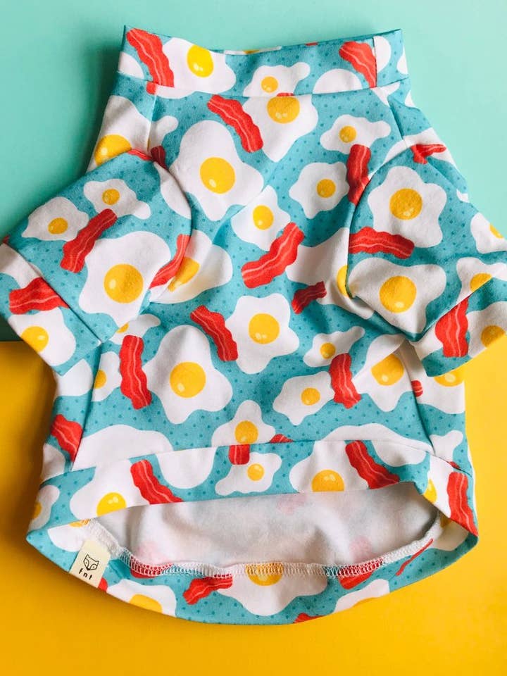 Bacon and Eggs Dog Shirt for wholesale by Fox Named Todd