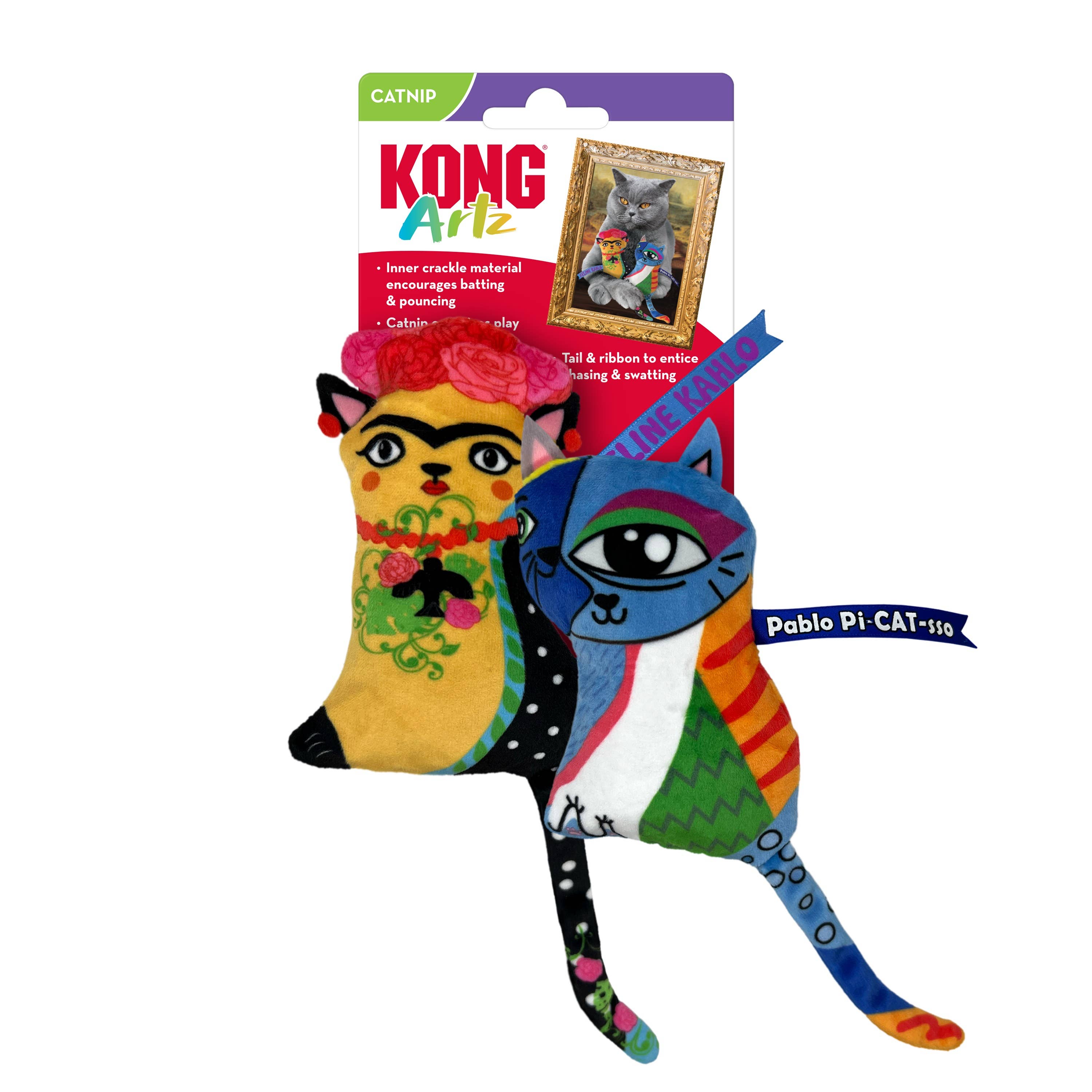 Pet Palette Distribution - Wholesale Pet Toy - Cat - KONG® Artz Kahlo / Picasso Cat Toy 2pk1