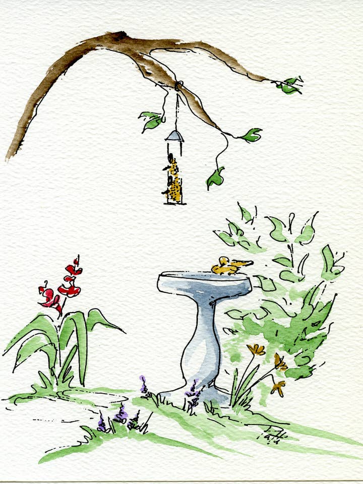 Have med fuglebad (sæt af 8) for engroshandel hos Fine Lines