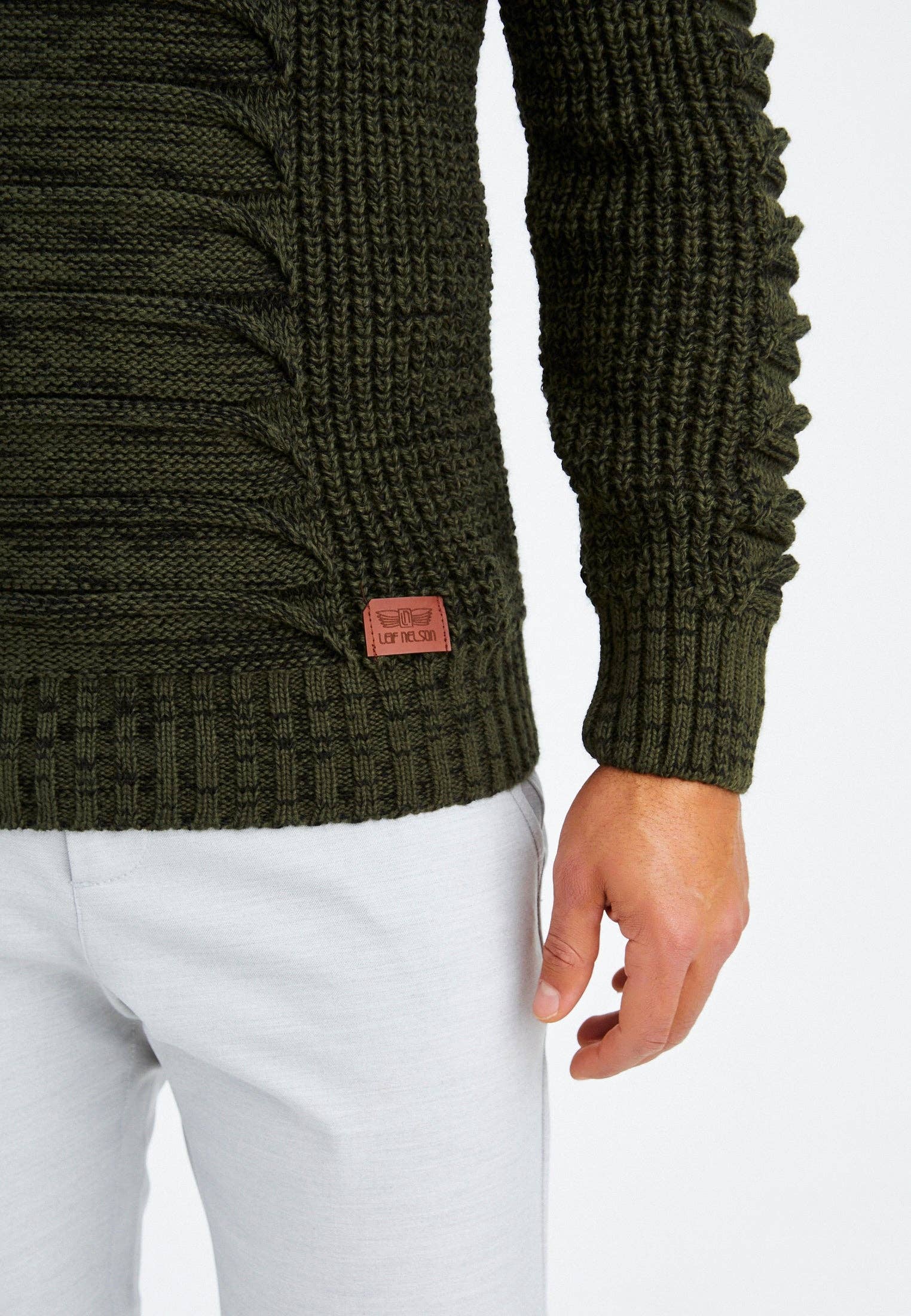 Leif Nelson GmbH - Wholesale Knit Sweater - Men's - Men's Knit Sweater Chunky Knit Shawl Collar LN-557523