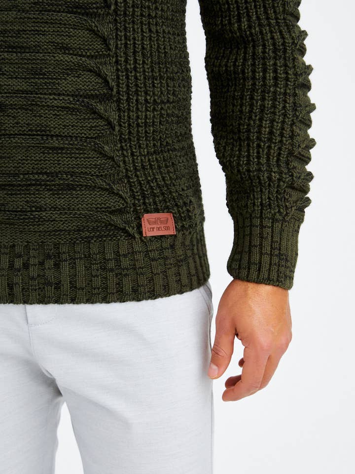 Leif Nelson GmbH - Wholesale Knit Sweater - Men's - Men's Knit Sweater Chunky Knit Shawl Collar LN-557523