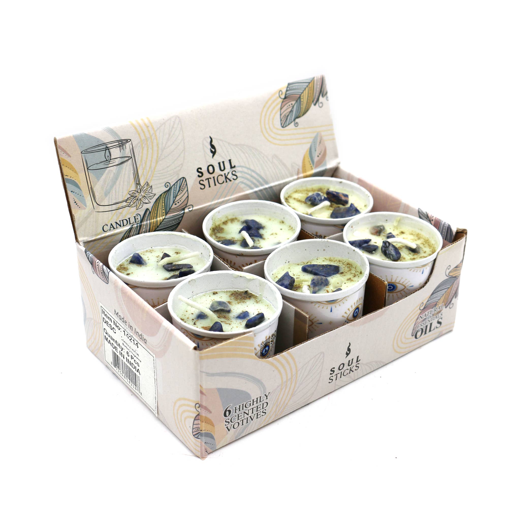 Designs by Deekay Inc. – Großhandel Kerze im Glas / gefüllte Kerze – Duftkerzen mit bösem Blick Motiv, 6 Stück2