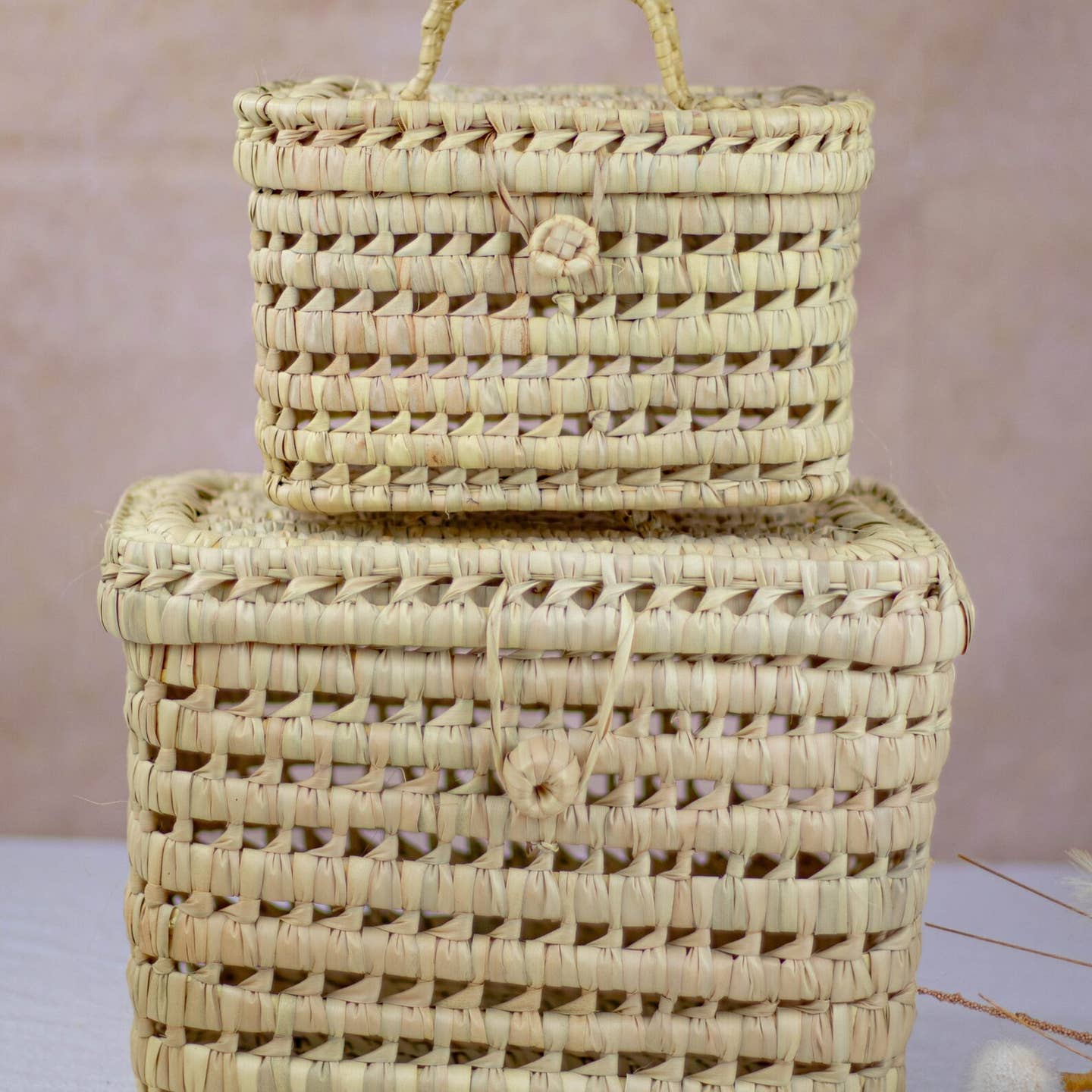 HandHappiness – Engroshandel Kurv – Flettet rattan opbevaringskurv, lille kurv i flet.5