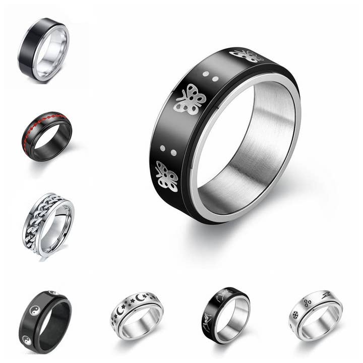 Titanium Steel Rotatable Ring Anti-Anxiety Ring for wholesale by Gooddiy
