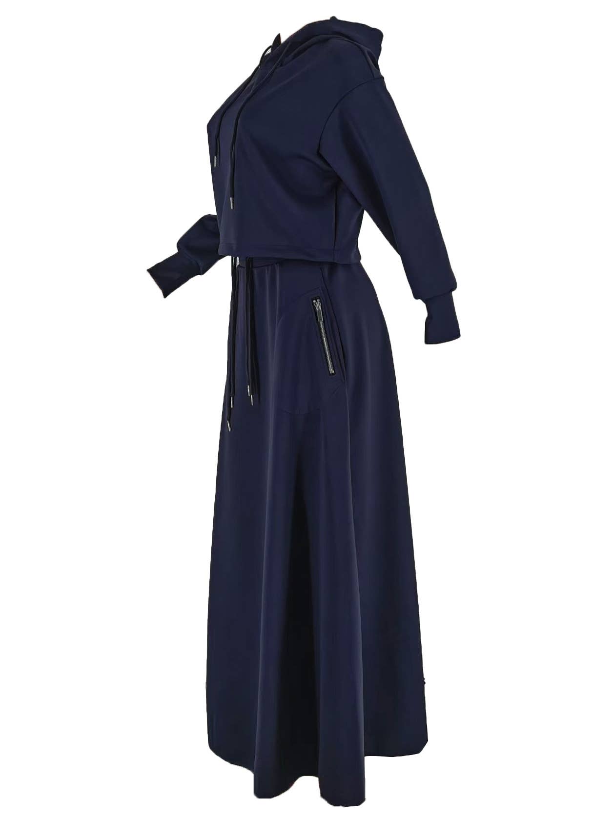 HIDDENBRAND - Wholesale Top & Skirt Set - Women's - Hoodie sweatshirt top maxi skirt set 2pcs7