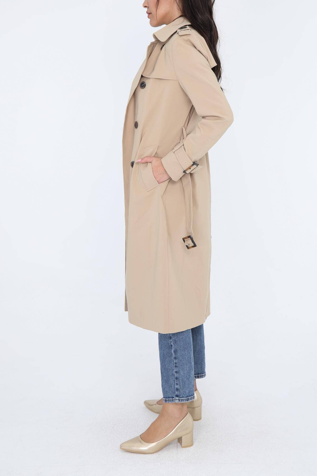 Attentif Paris - Wholesale Trench Coat - Women's - Long trench coat with cotton belt10