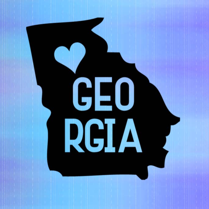 Vinylstickersticker van Georgia State voor wholesale door Bow-Dacious Designs