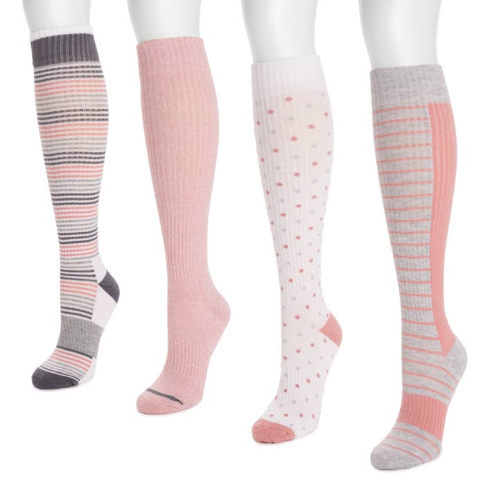 Muk Luks Women's 4 Pack Cotton Compression Socks for wholesale by Muk Luks