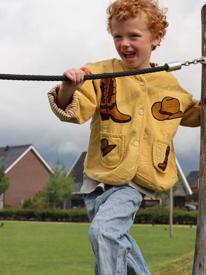 Cotton embroidery jacket cowboy KIDS for wholesale by ToutVintage