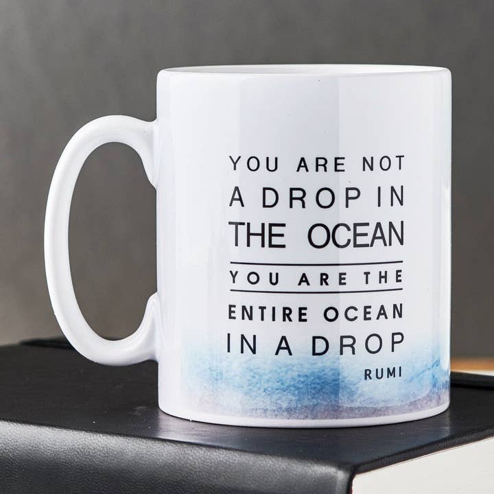 Drop in the ocean...Inspirational Rumi Quote Mug - MGR 01 and other Purchase wholesale drop coffee. Free returns & net 60 terms on Faire trending on Faire.