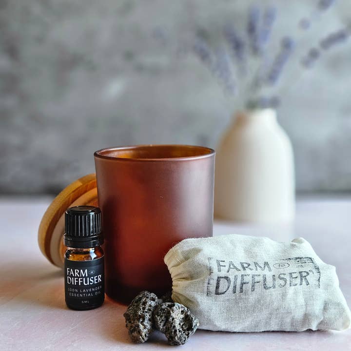 Farm to Diffuser Lava Rock Diffuser Lavender Essential Oil - Wholesale Essential Oil - Volcanic Stone Passive Diffuser with Lavender Essential Oil