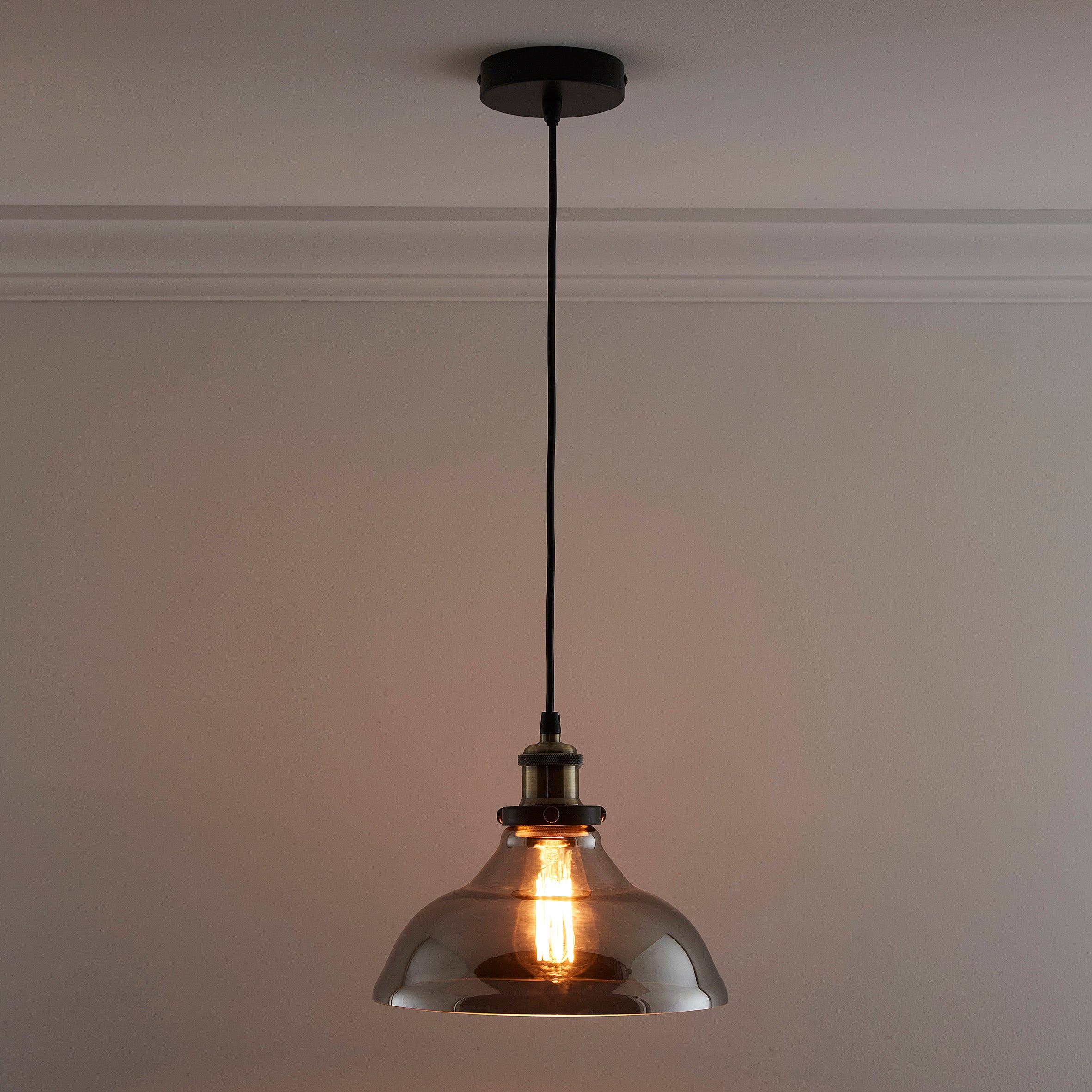 K LIVING – wholesale Chandelier/hanging light – Industrial Glass Ceiling Pendant with Filament Bulb2