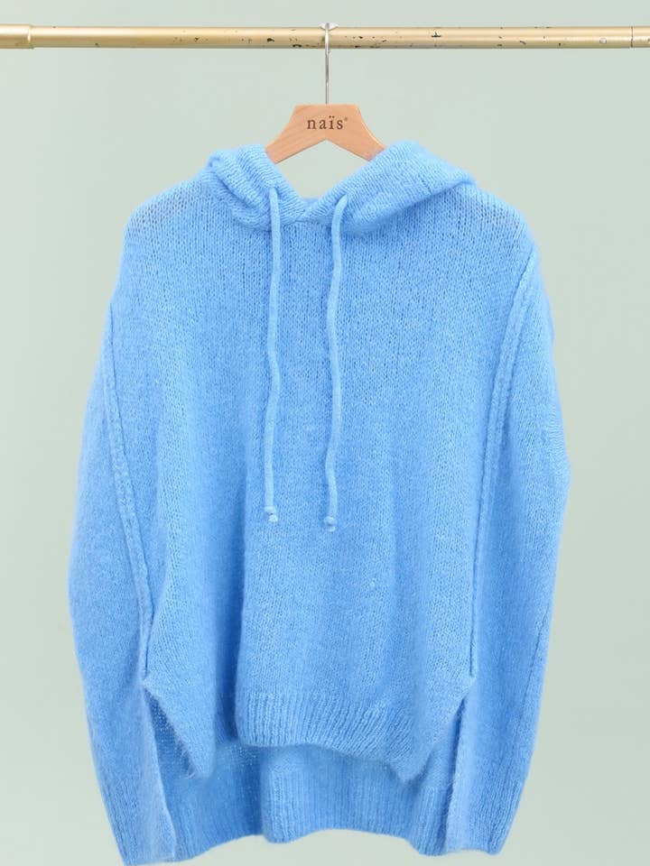 NAÏS PARIS - Wholesale Poncho - Women's - Mohair and wool hooded poncho with exposed seams1