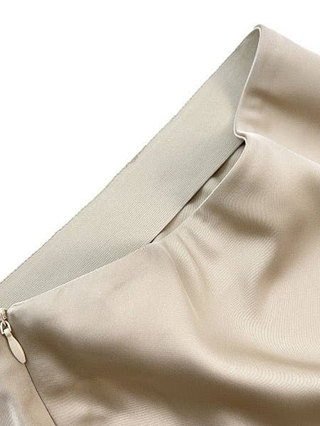 coffee Sateen Maxi Skirt with Elastic Waistband and invisible zipper ( Coffee) for wholesale on Faire19