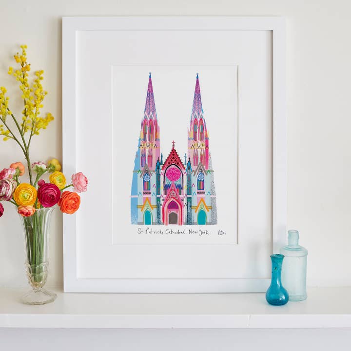 New York Print, St Patricks Cathedral, American Architecture for wholesale by I Drew This