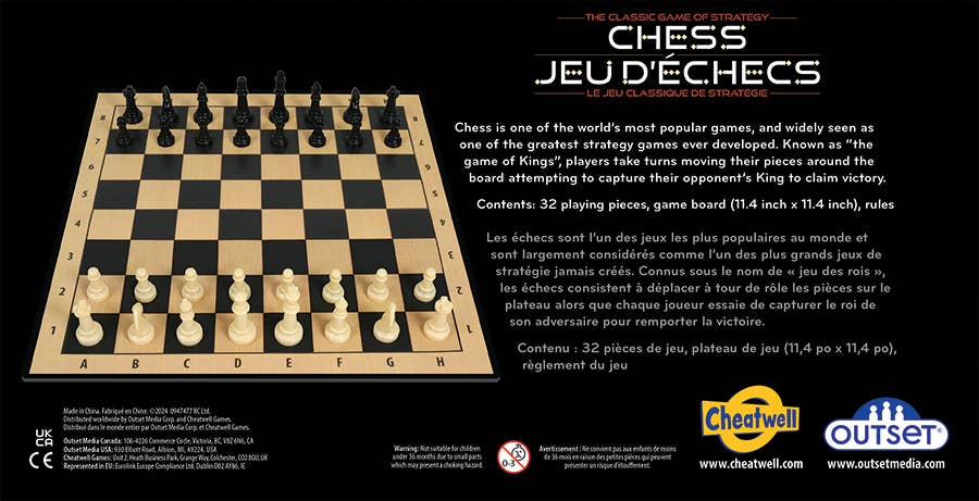 Outset Games and Cobble Hill Puzzles - Wholesale Board Game - CHESS (Plastic) - Command Your Strategy. Conquer the Board2