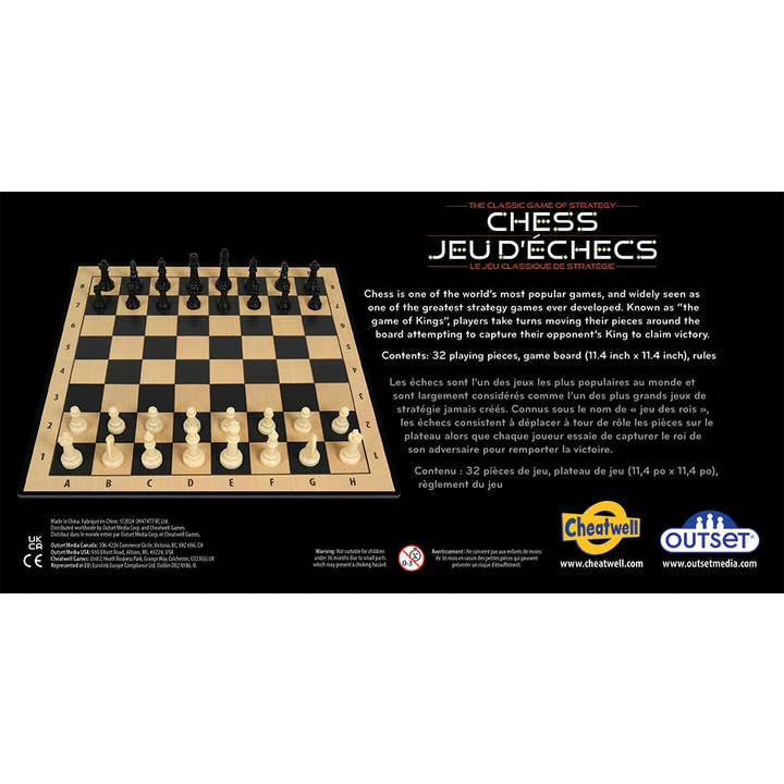 Outset Games and Cobble Hill Puzzles - Wholesale Board Game - CHESS (Plastic) - Command Your Strategy. Conquer the Board2