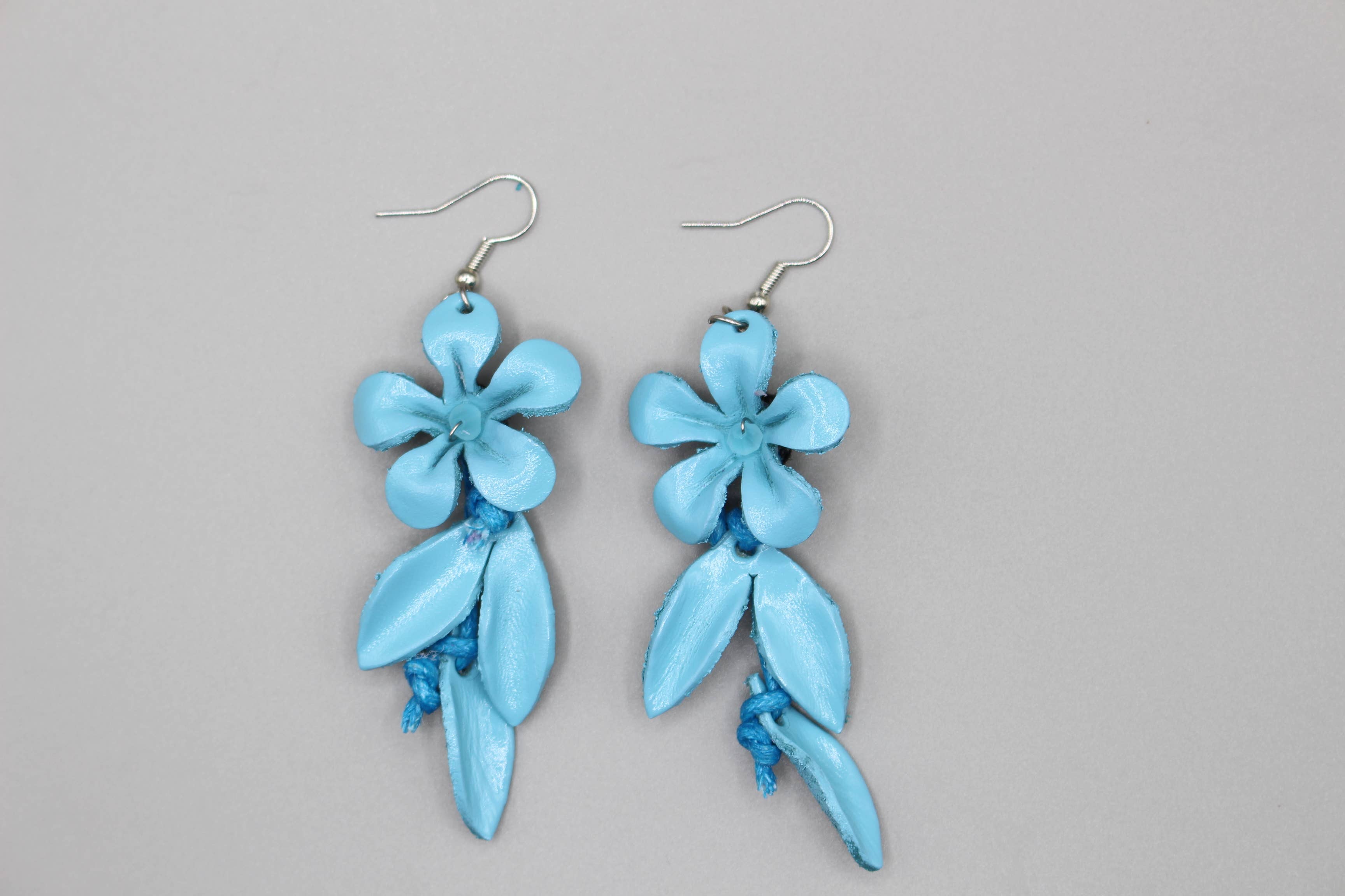 Sunflower Handmade leather inc - Wholesale Dangle Earrings - Handmade Leather flower earring3