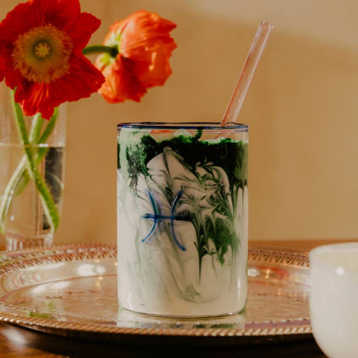 Blue Pisces Lowball Glass for wholesale on Faire8