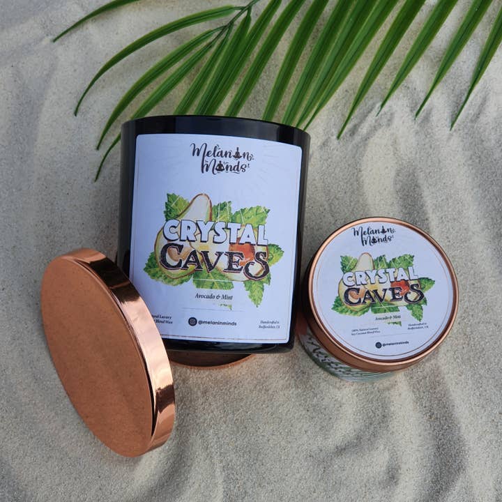 Crystal Caves | Avocado & Mint Candle for wholesale by Melanin Minds