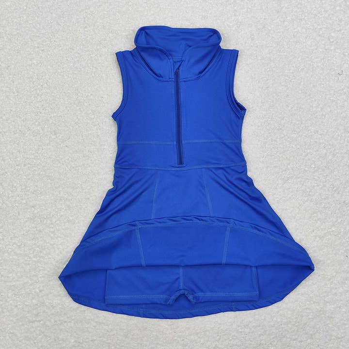 Aier Wholesale - Wholesale Athletic Dress - Kids - Baby Girls Royal Blue Athletic Active Wear Knee Length Dresses