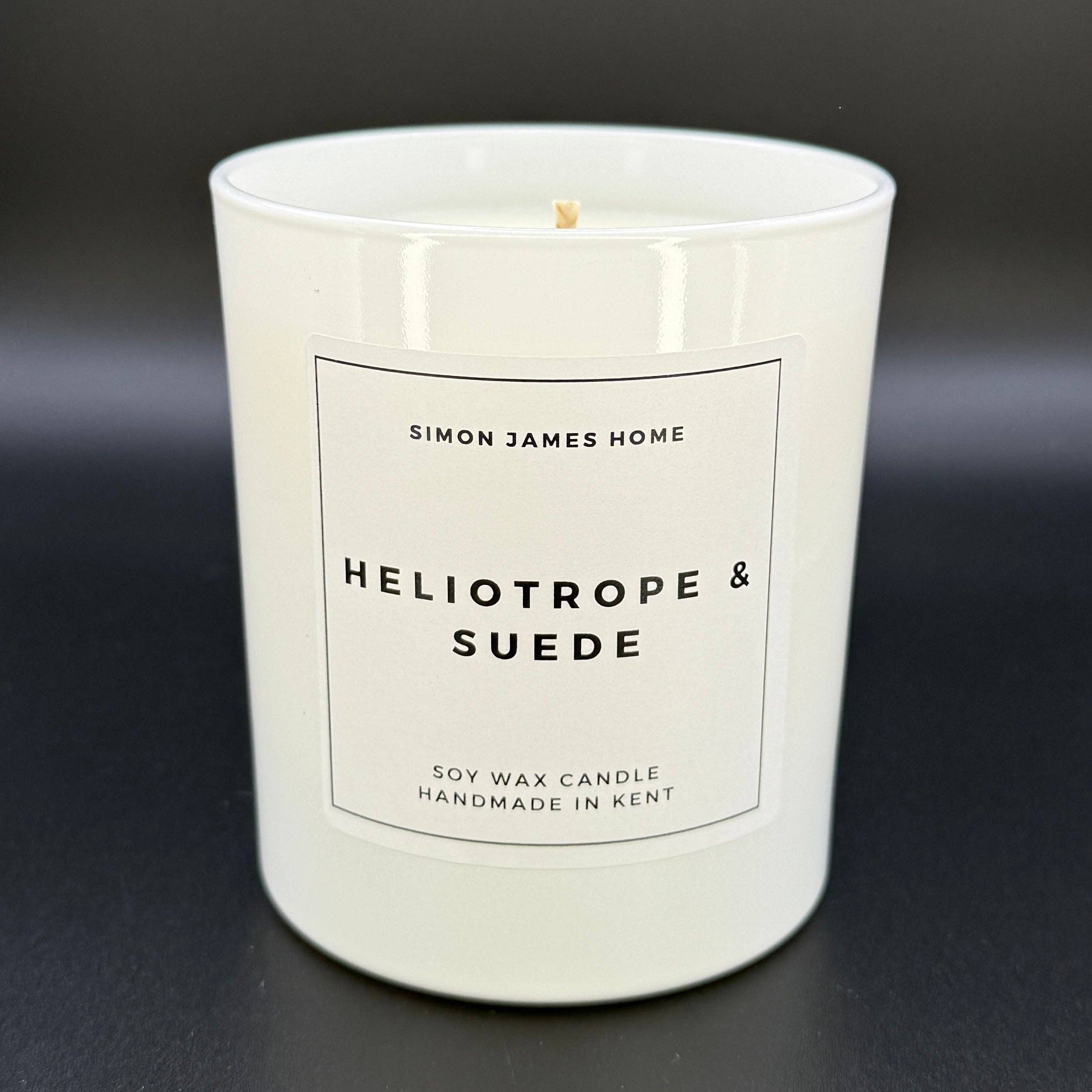 Simon James Home – wholesale Jar/filled candle – Heliotrope & Suede Handmade Soy Wax Candle7