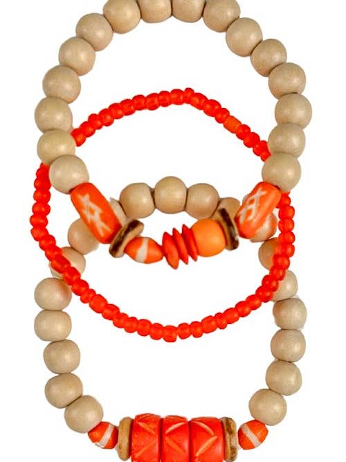 Conjunto de Pulseiras Trio Stack | Laranja por atacado de Twine & Twig