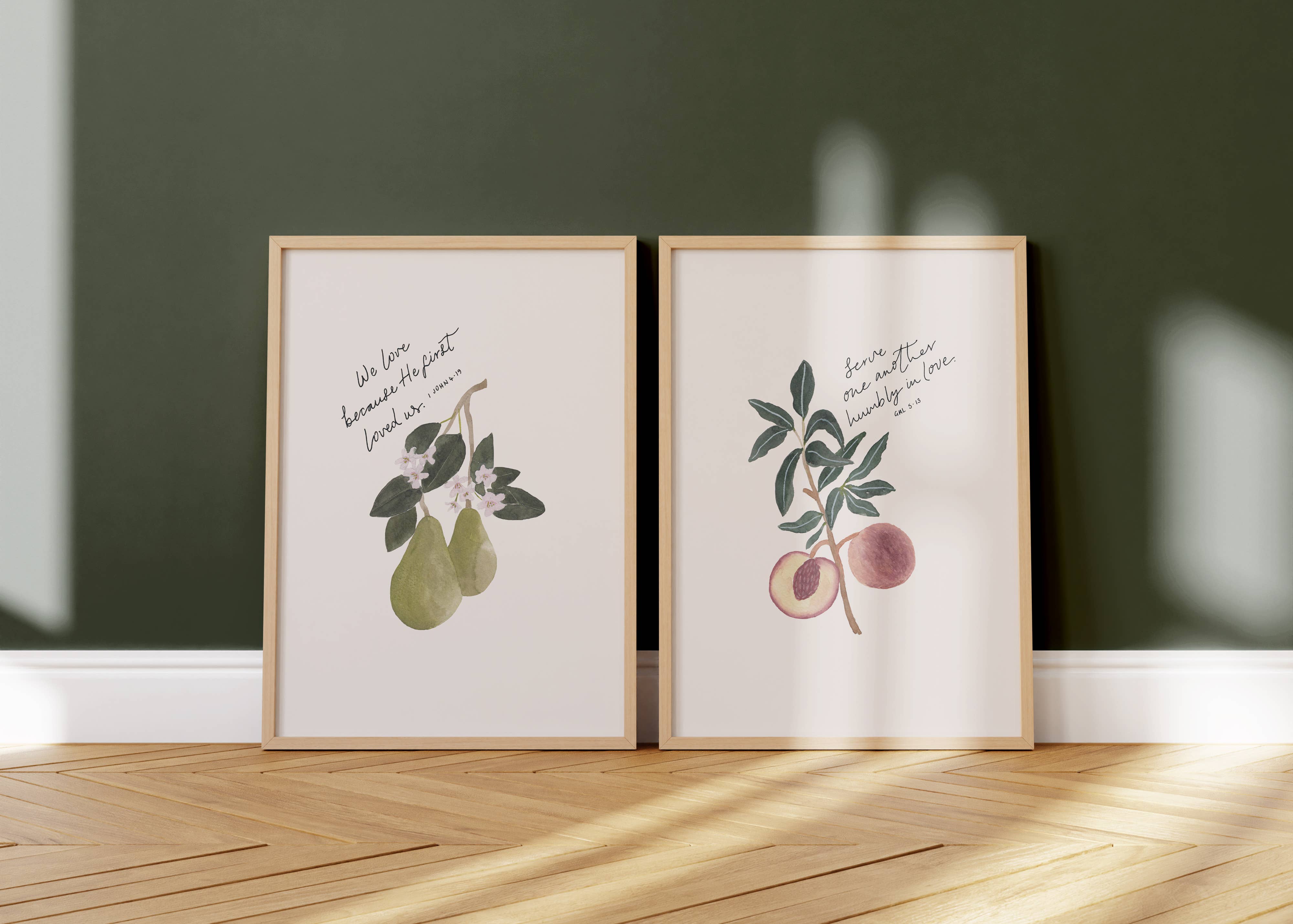 The Hidden Pearl Studio – wholesale Art print – 'He first loved us' A4 Scripture Christian Wall Print 1