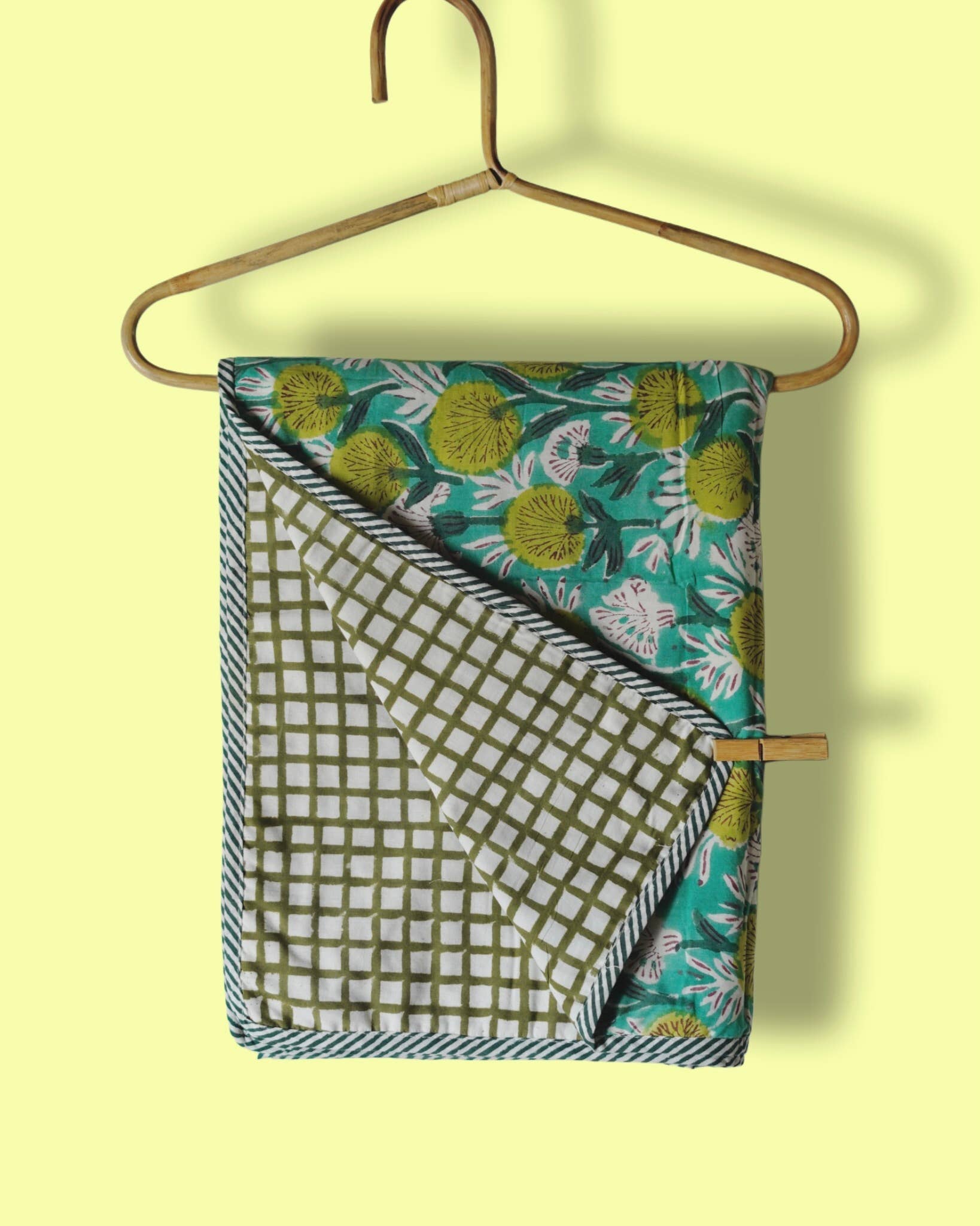 Annahmol - Wholesale Quilt - Kids & Baby - Wood Block Print Reversible Cotton Baby Blanket12