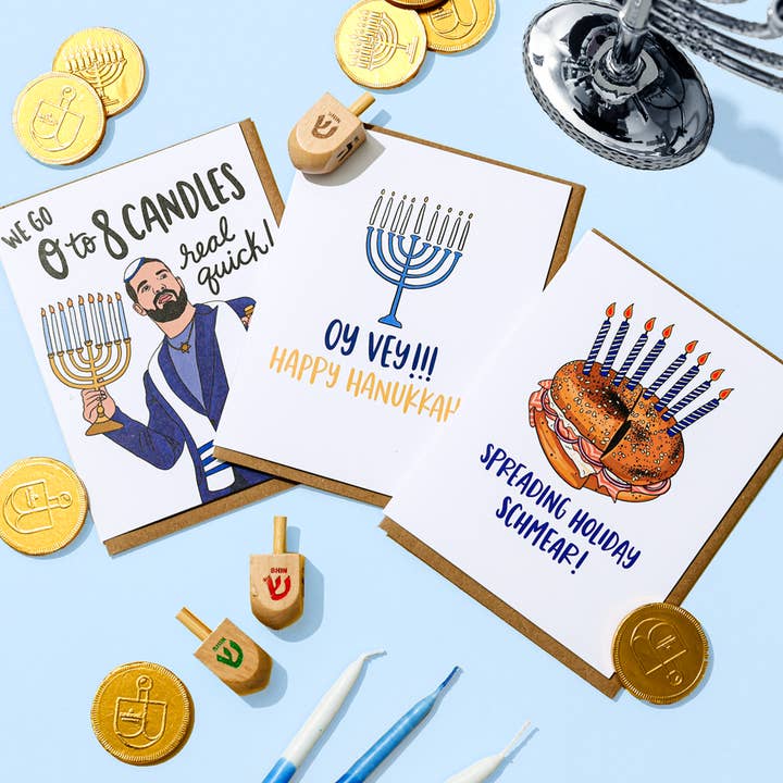 Brittany Paige - Wholesale Hanukkah Card - 0 To 8 Candles Real Quick Hanukkah Card