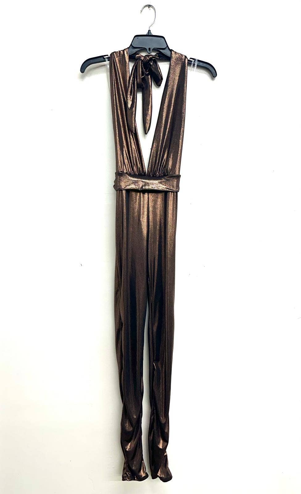 Uptown Apparel - Wholesale Jumpsuit - Women's - J8057 FOIL HALTER JUMPSUIT WITH TIE BACK7