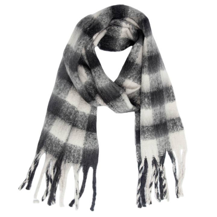 ACCITY - Wholesale Scarf - Women's - PLAID PATTERN FRINGE TRIM WINTER SCARF_CWASC0119