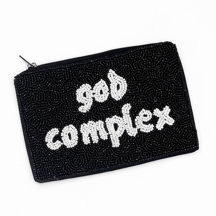 God Complex Seed Bead Bag, Makeup Bag, Beaded Coin Bag for wholesale by Mugsby