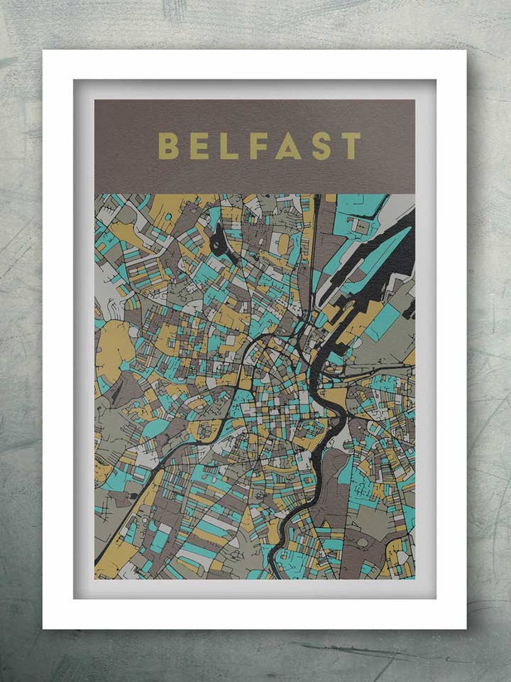 Belfast Street Art - Map Poster print for wholesale by The Northern Line