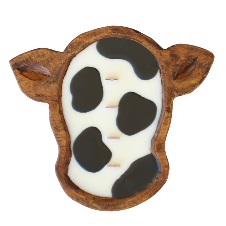 Magasin de Campagne | Bougie en Bol à Pain Vache en Bois pour la vente par McCall's Candles
