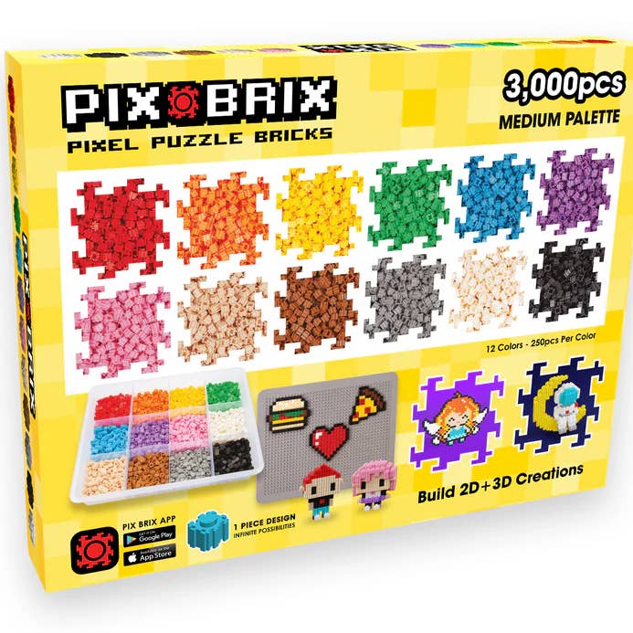 3000stk Pix Brix-beholder - mellemfarvepalet for engroshandel hos Pix Brix