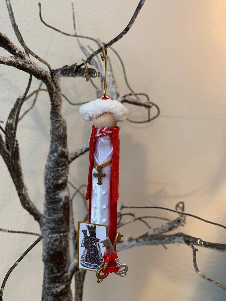 Pope Benedict XVI Wooden Doll Ornament for wholesale by Our Saint Family